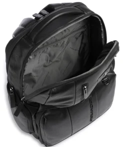 Urban Laptop-Rucksack 15″ fein genarbtes Rindsleder schwarz