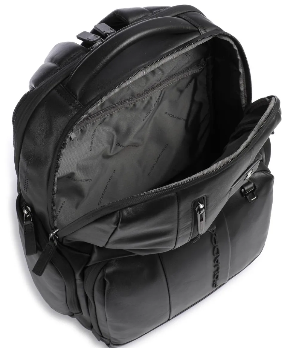 Urban Laptop-Rucksack 15″ fein genarbtes Rindsleder schwarz