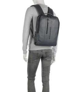 Urban Laptop-Rucksack 15″ fein genarbtes Rindsleder dunkelgrau