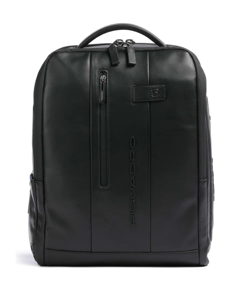 Urban Laptop-Rucksack 15″ fein genarbtes Rindsleder schwarz