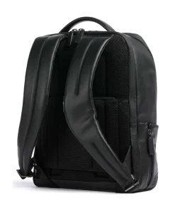 Urban Laptop-Rucksack 15″ fein genarbtes Rindsleder schwarz