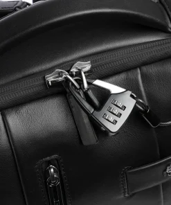 Urban Laptop-Rucksack 15″ fein genarbtes Rindsleder schwarz