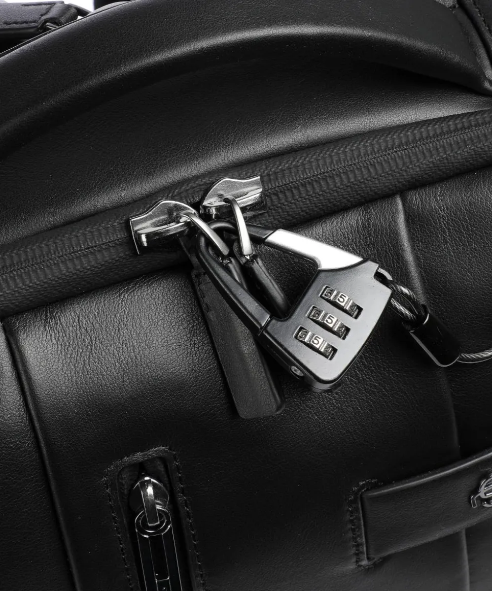 Urban Laptop-Rucksack 15″ fein genarbtes Rindsleder schwarz