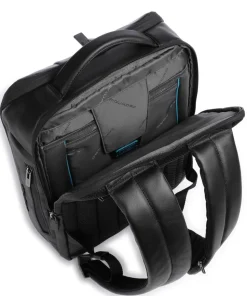 Urban Laptop-Rucksack 15″ fein genarbtes Rindsleder schwarz