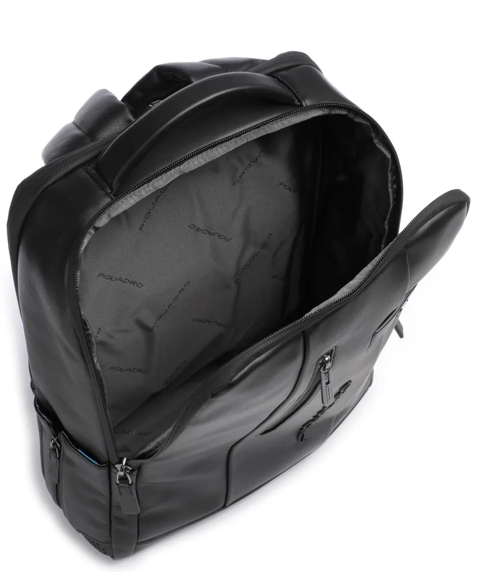 Urban Laptop-Rucksack 15″ fein genarbtes Rindsleder schwarz