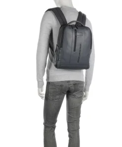 Urban Laptop-Rucksack 14″ fein genarbtes Rindsleder grau