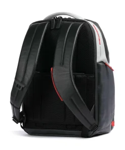 Urban Laptop-Rucksack 15″ fein genarbtes Rindsleder schwarz/grau