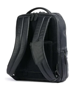 Urban Laptop-Rucksack 15″ fein genarbtes Rindsleder dunkelblau