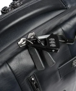 Urban Laptop-Rucksack 15″ fein genarbtes Rindsleder dunkelblau