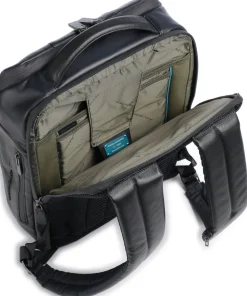 Urban Laptop-Rucksack 15″ fein genarbtes Rindsleder dunkelblau