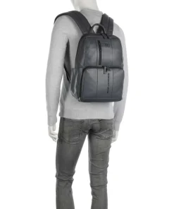 Urban Laptop-Rucksack 13″ fein genarbtes Rindsleder grau