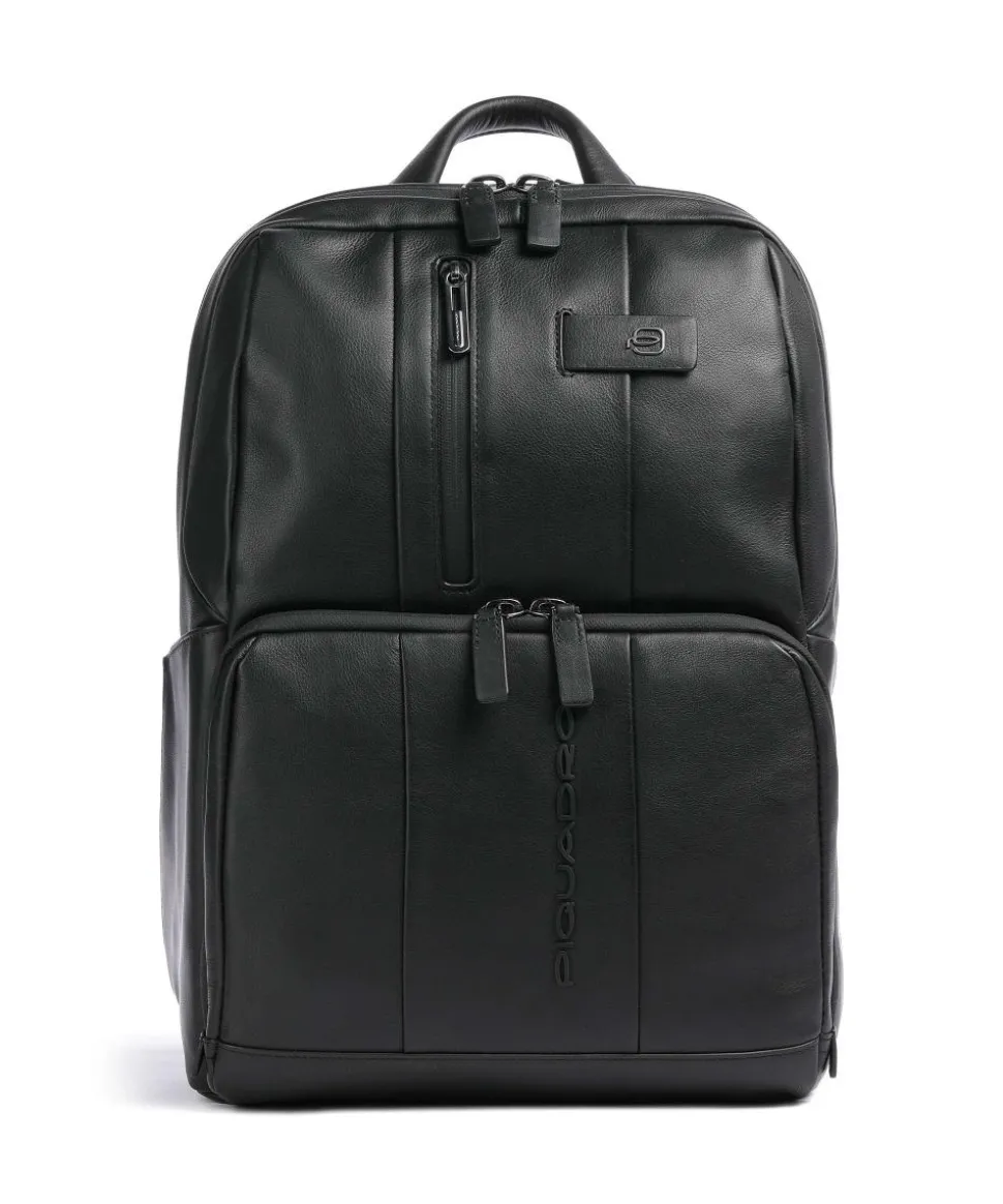 Urban Laptop-Rucksack 13″ fein genarbtes Rindsleder schwarz