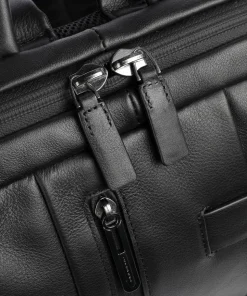 Urban Laptop-Rucksack 13″ fein genarbtes Rindsleder schwarz