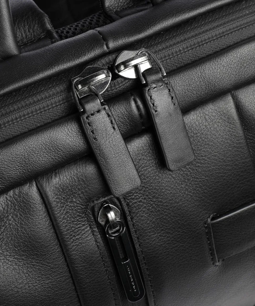 Urban Laptop-Rucksack 13″ fein genarbtes Rindsleder schwarz