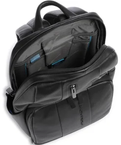 Urban Laptop-Rucksack 13″ fein genarbtes Rindsleder schwarz
