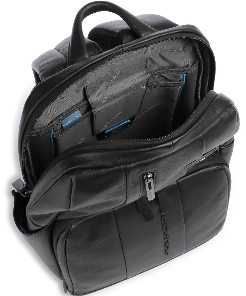 Urban Laptop-Rucksack 13″ fein genarbtes Rindsleder schwarz