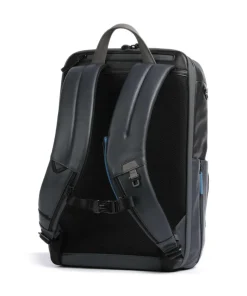 Urban Laptop-Rucksack 17″ fein genarbtes Rindsleder schwarz/grau