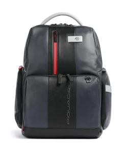 Urban Laptop-Rucksack 15″ genarbtes Rindsleder schwarz/grau