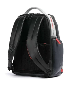 Urban Laptop-Rucksack 15″ genarbtes Rindsleder schwarz/grau