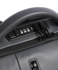 Urban Laptop-Rucksack 15″ genarbtes Rindsleder grau