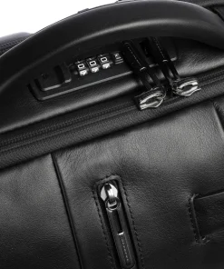 Urban Laptop-Rucksack 15″ genarbtes Rindsleder schwarz