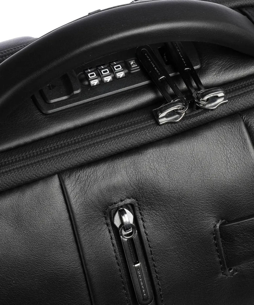 Urban Laptop-Rucksack 15″ genarbtes Rindsleder schwarz