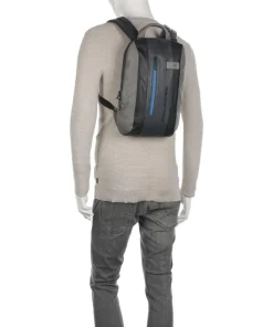 Urban RFID Laptop-Rucksack 13″ Leder schwarz/grau