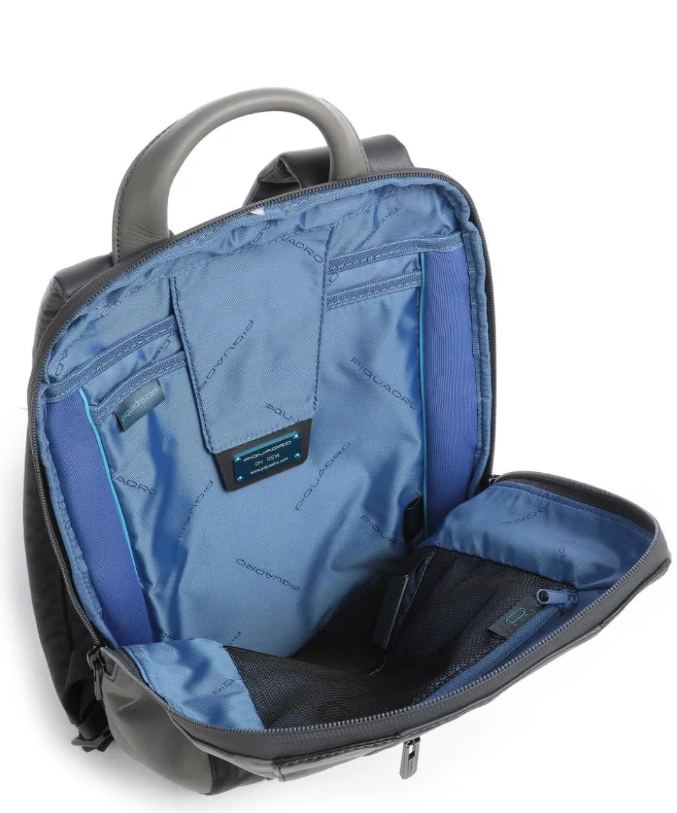 Urban RFID Laptop-Rucksack 13″ Leder schwarz/grau