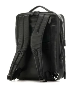 Urban Rucksack 17.3″ fein genarbtes Rindsleder schwarz