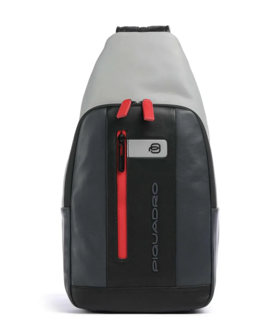 Urban Slingbag genarbtes Rindsleder schwarz/grau