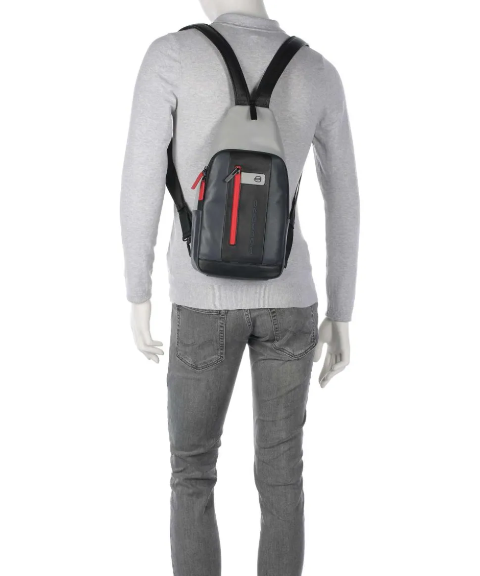 Urban Slingbag genarbtes Rindsleder schwarz/grau