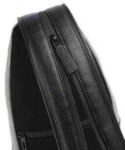 Urban Slingbag genarbtes Rindsleder schwarz/grau