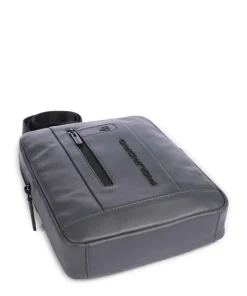 Urban Umhängetasche fein genarbtes Rindsleder grau