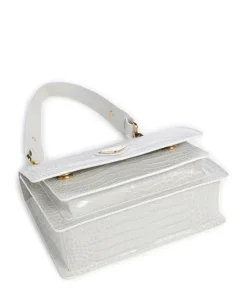 Ursy Schultertasche geprägtes Kalbsleder elfenbein