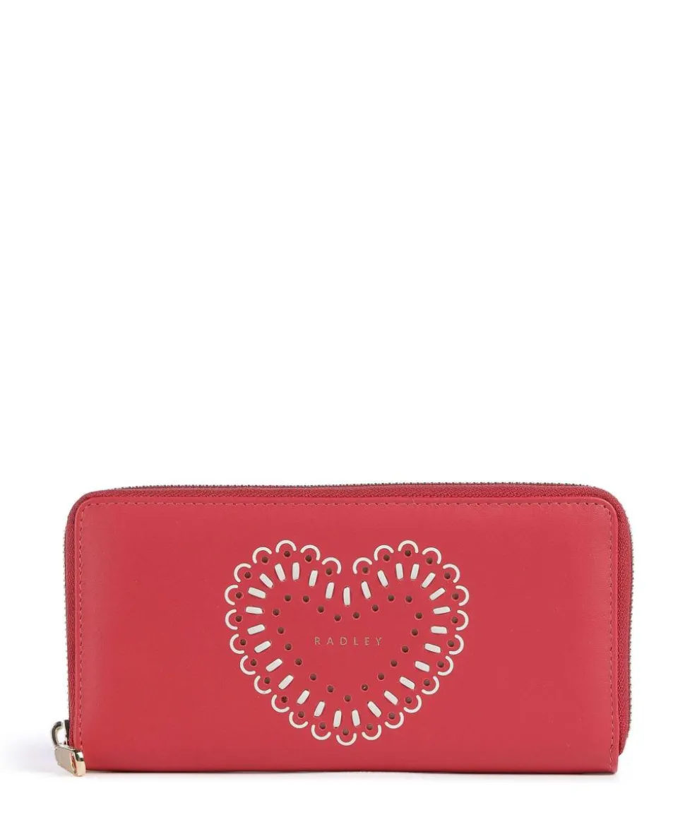 Valentines Geldbörse fein genarbtes Leder rot