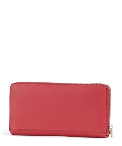 Valentines Geldbörse fein genarbtes Leder rot