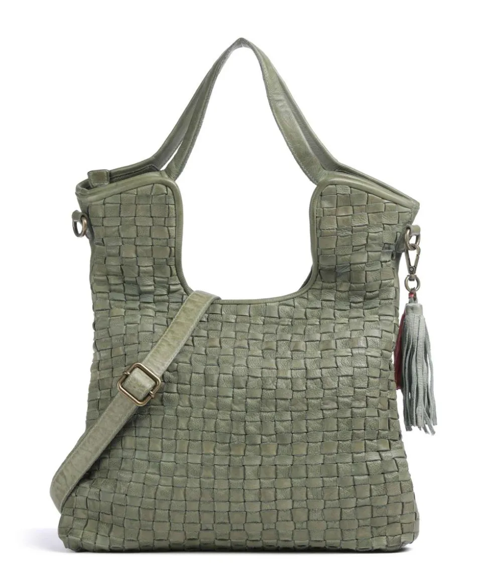 Venusweg 3 Shopper genarbtes Leder grün