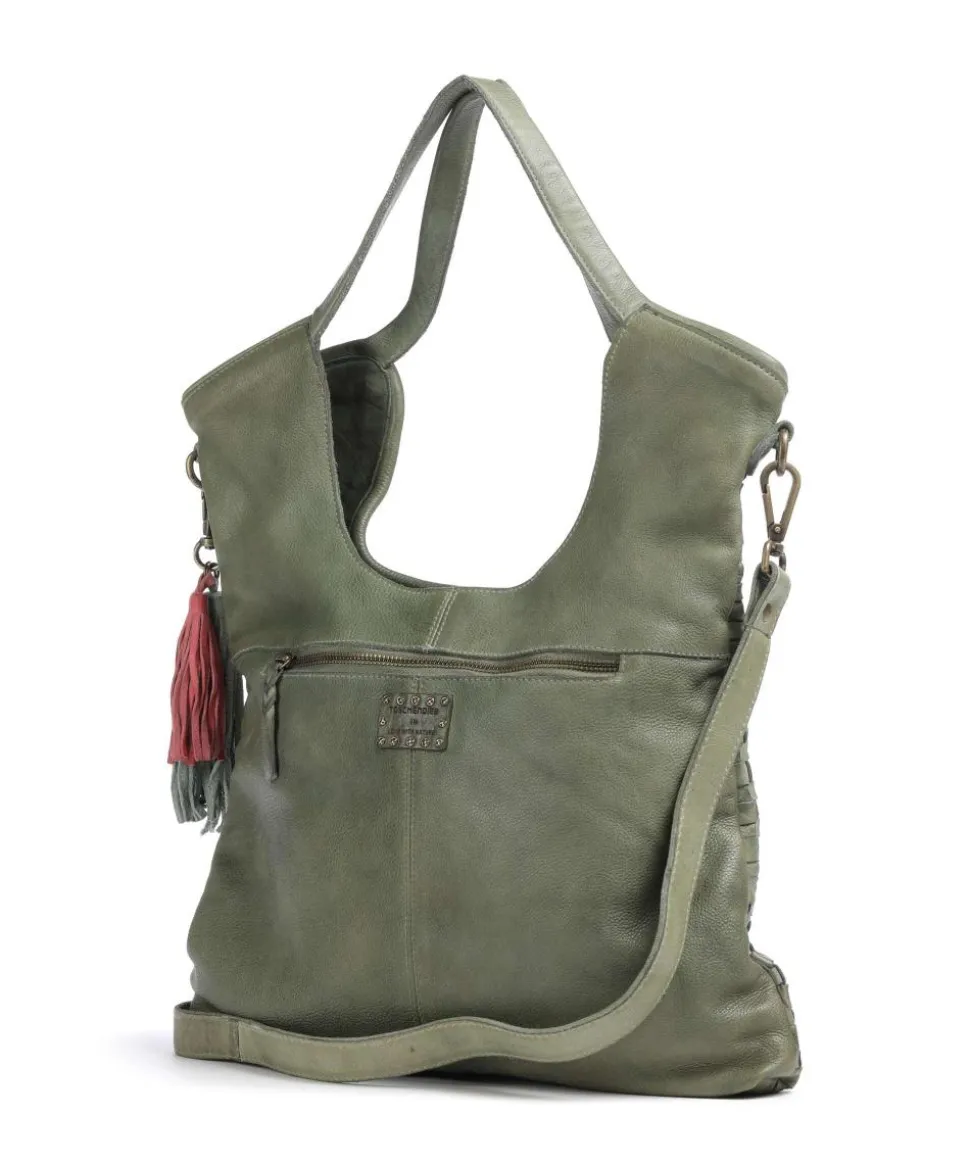 Venusweg 3 Shopper genarbtes Leder grün