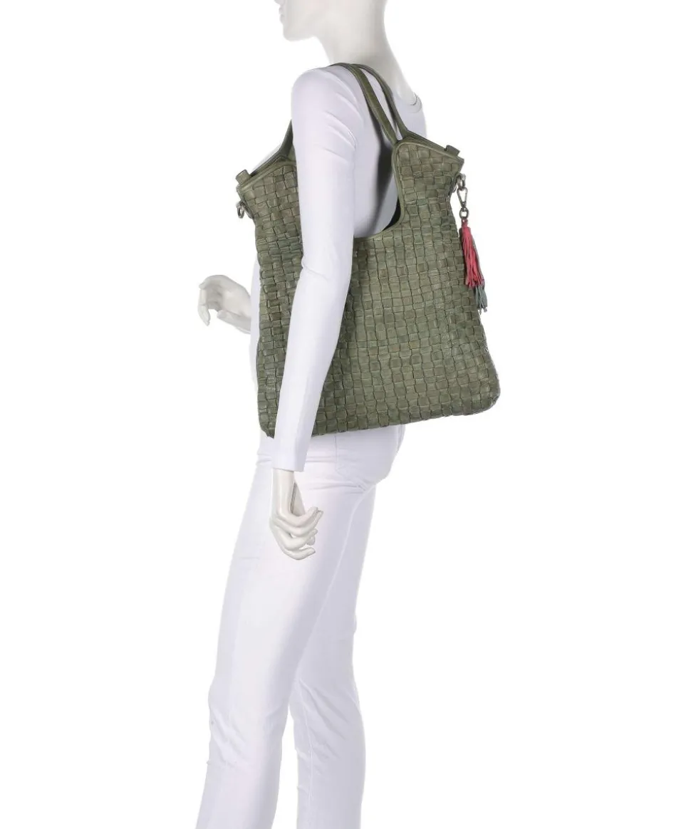 Venusweg 3 Shopper genarbtes Leder grün