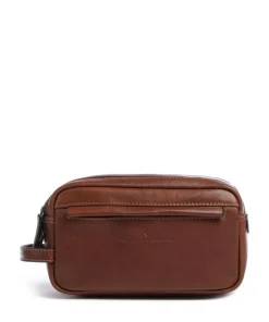 Verona Double Zip Kulturbeutel braun 25 cm