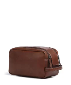 Verona Double Zip Kulturbeutel braun 25 cm