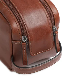 Verona Double Zip Kulturbeutel braun 25 cm