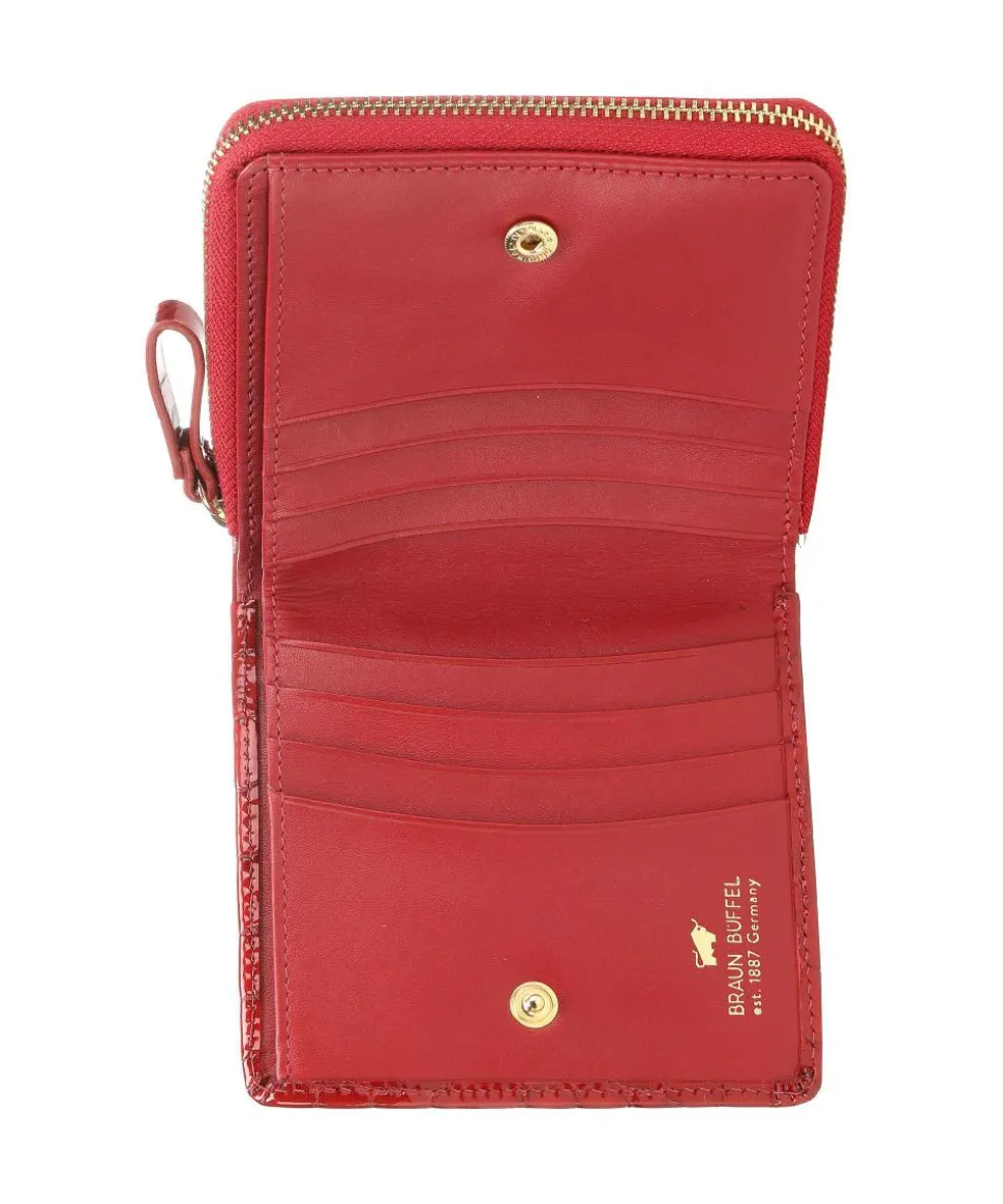 Verona Geldbörse geprägtes Kalbsleder rot