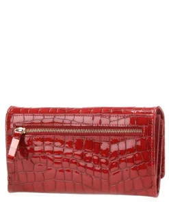 Verona Geldbörse geprägtes Kalbsleder rot