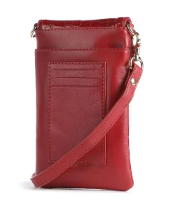 Verona Handytasche geprägtes Kalbsleder rot