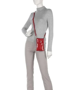 Verona Handytasche geprägtes Kalbsleder rot