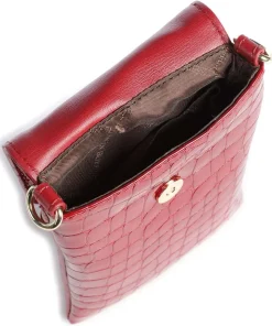 Verona Handytasche geprägtes Kalbsleder rot