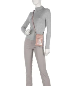 Verona Handytasche geprägtes Kalbsleder rosa