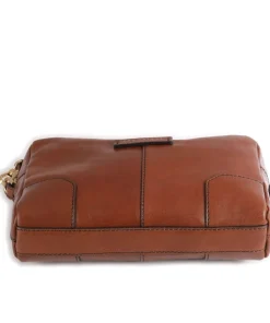 Vespucci Handgelenktasche fein genarbtes Rindsleder braun