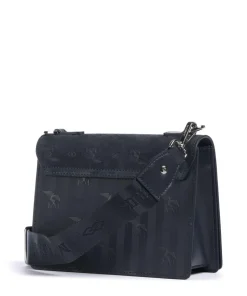 Vinour Vinerus Melide Umhängetasche Canvas, glattes Kalbsleder, aufgerautes Kalbsleder dunkelblau